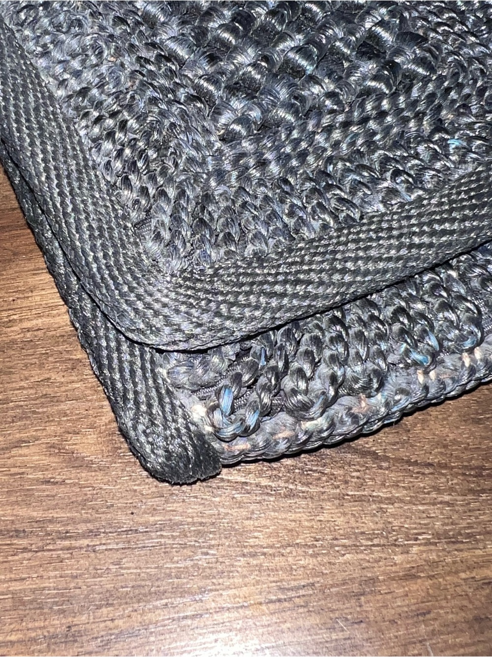 Vintage Maas Brothers Florida Woven Black Clutch Bag Made in Italy Boho - Picture 13 of 14